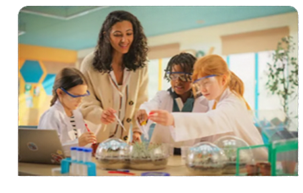 Students participating in a science activity